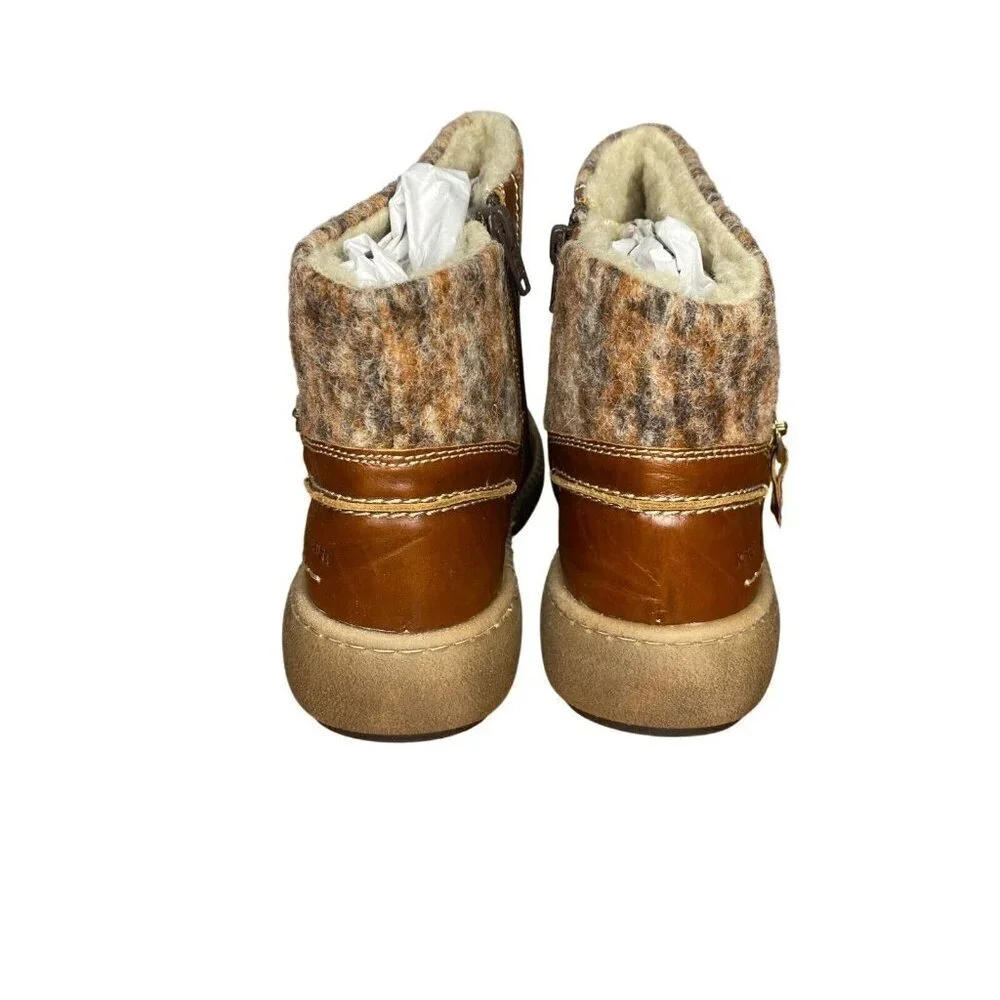 Josef Seibel Maren 22 Shearling-Lined Brown Leather Boots comfort size 6 / 37